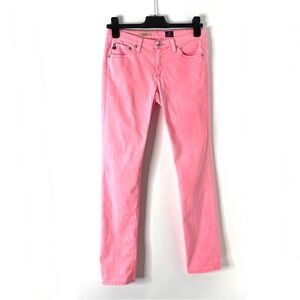 Ag Adriano Goldschmied The Stilt Cigarette Leg Pink Pants